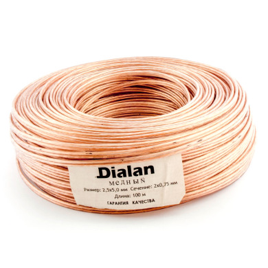 Акустичний кабель Dialan Cu 2x0.75 мм ПВХ 100 м