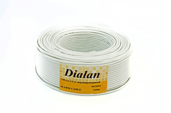Сигнальный кабель Dialan CCA 2x7/0.22 экранированный бухта 100м