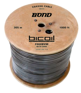 Коаксиальный кабель BiCoil F660BVM BOND CCS 1.02 мм 75 Ом 305м