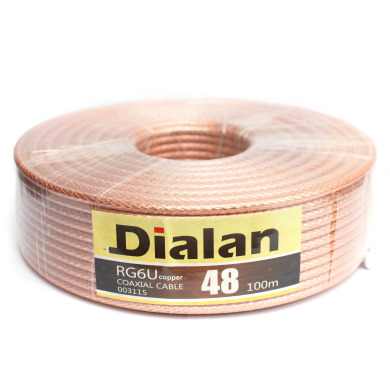 Коаксіальний кабель Dialan RG6U 48W CCS 1.02 мм 75 Ом 100м