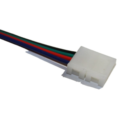 Конектор 10мм 2 затискача-провід 4pin (RGB)