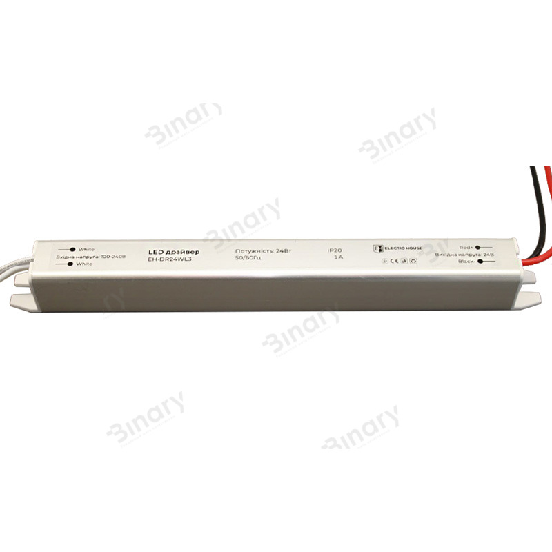 LED драйвер компактный 24 Вт 24 В (серия Тонкая), гарантия 2 года