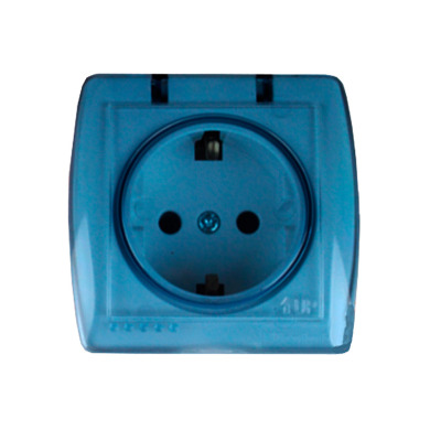 Розетка с заземлением с крышкой 16 А Acura