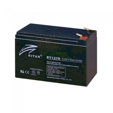 Аккумуляторная батарея AGM RITAR RT1270B, Black Case, 12V 7.0Ah 