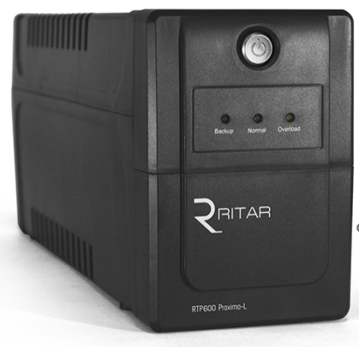 ДБЖ RITAR RTP600 (360W) PROXIMA-L, LED,1X12V7AH, 4,2КГ PLASTIK