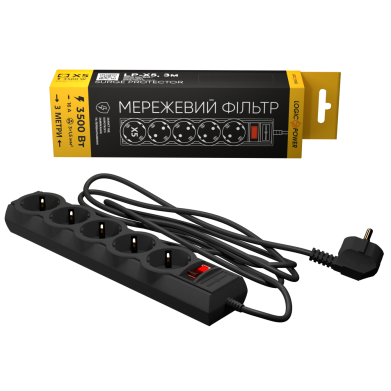 Сетевой фильтр LP-X5, 3 м Black