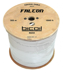 Коаксиальный кабель BiCoil RG59 FALCON Cu 0.81 мм 75 Ом 305м