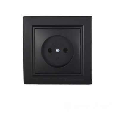 Розетка без заземления 16 A Графит