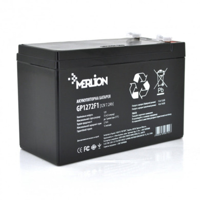 Аккумуляторная батарея MERLION AGM GP1272F1 12 V 7,2 Ah ( 151 x 65 x 100 ) Black Q10