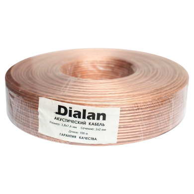 Акустичний кабель Dialan CCA 2x2.00 мм ПВХ 100 м