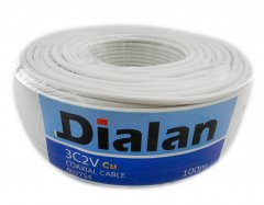 Коаксиальный кабель Dialan 3С2V Cu 0.50 мм 75 Ом 100 м