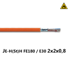 Огнестойкий кабель JE-H(St)H FE180 / E30 2x2x0,8