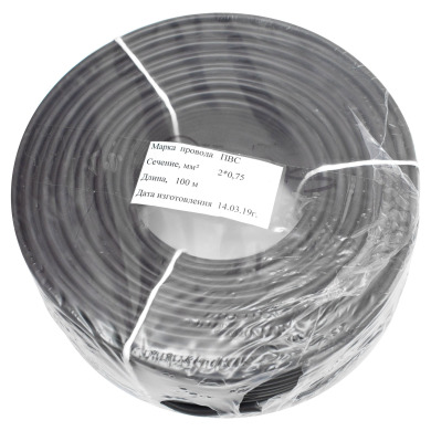 ПВС 2x0,75 ТУ черный 100м
