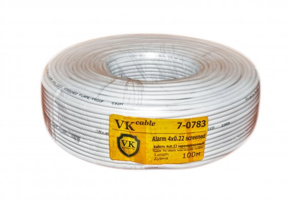 Сигнальний кабель VK CU 4x7 / 0.22 екранований, бухта 100м